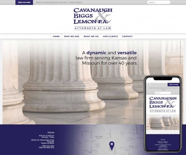 Umbrella website for Cavenaugh, Biggs  Lemon.