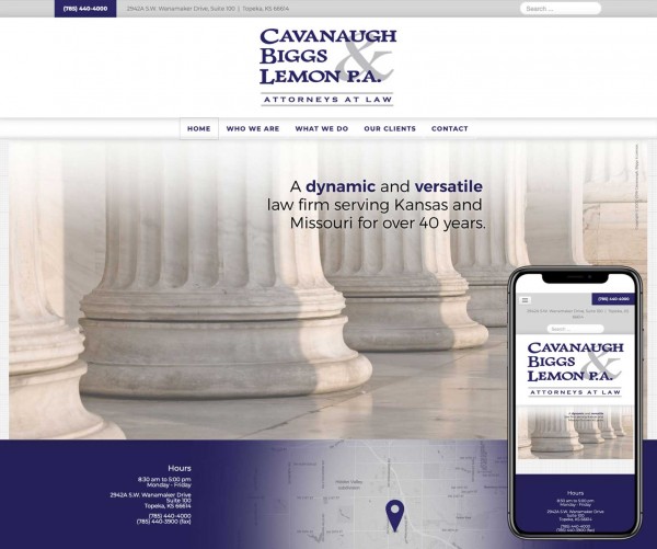 Umbrella website for Cavenaugh, Biggs  Lemon.