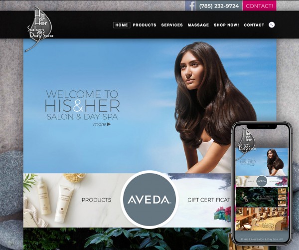 Umbrella website for His & Her Salon & Dayspa.